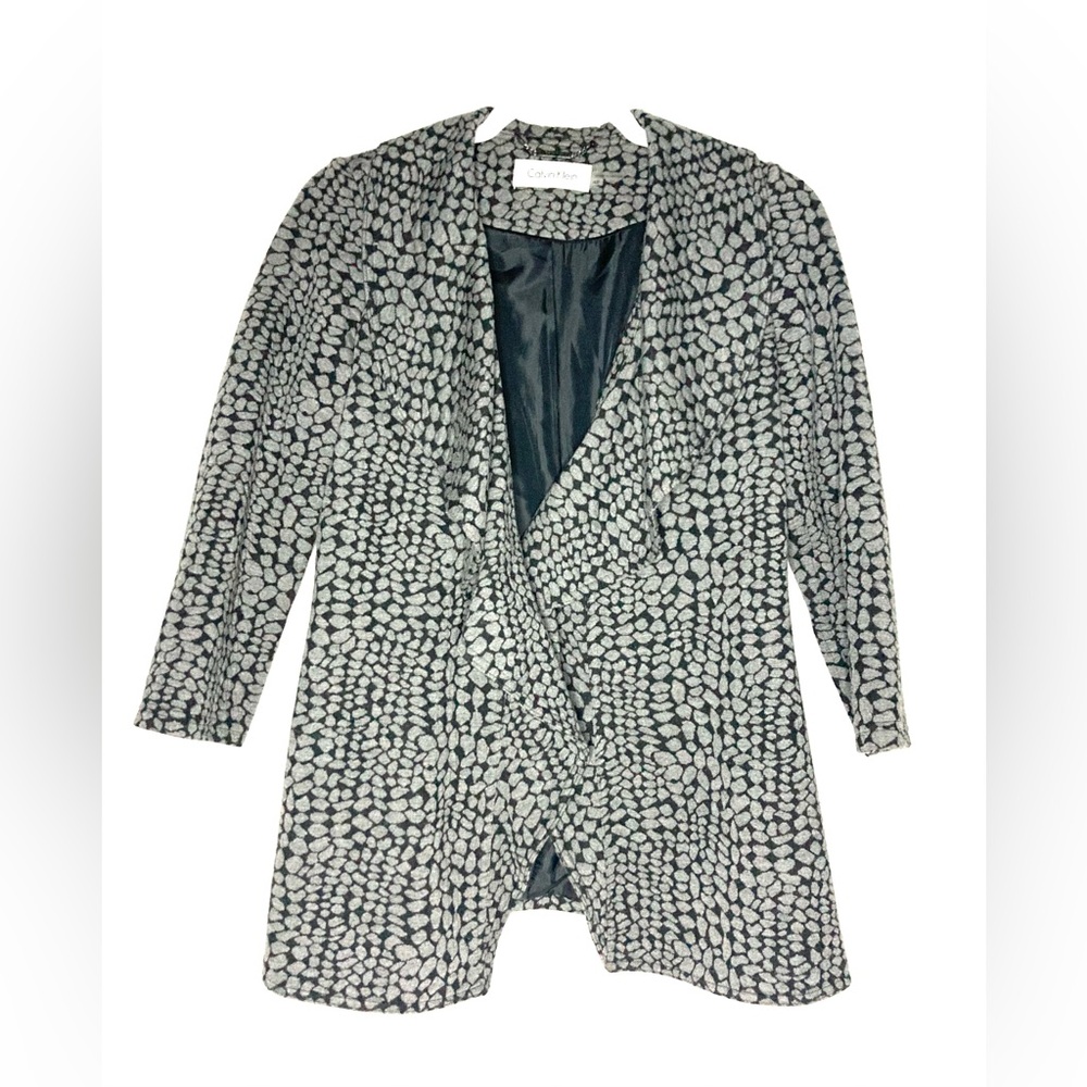 Calvin Klein Black and White Patterned Blazer